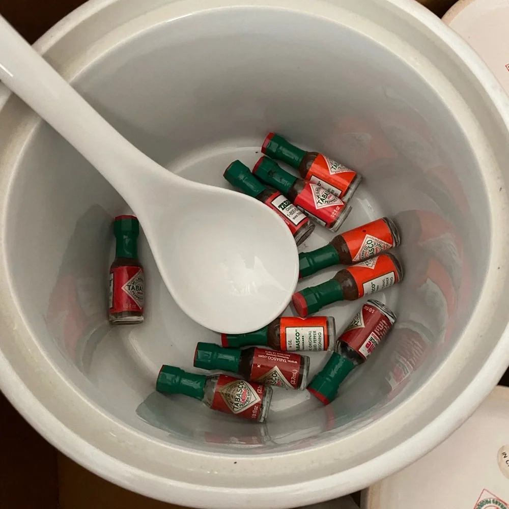 Tabasco Red and White Ceramic Pot
